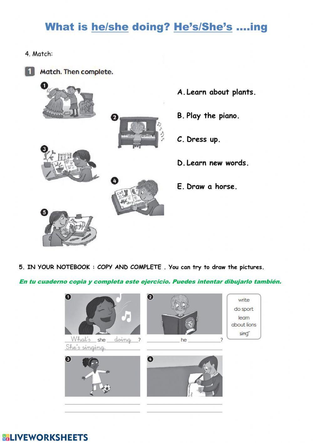 What is she-he doing?