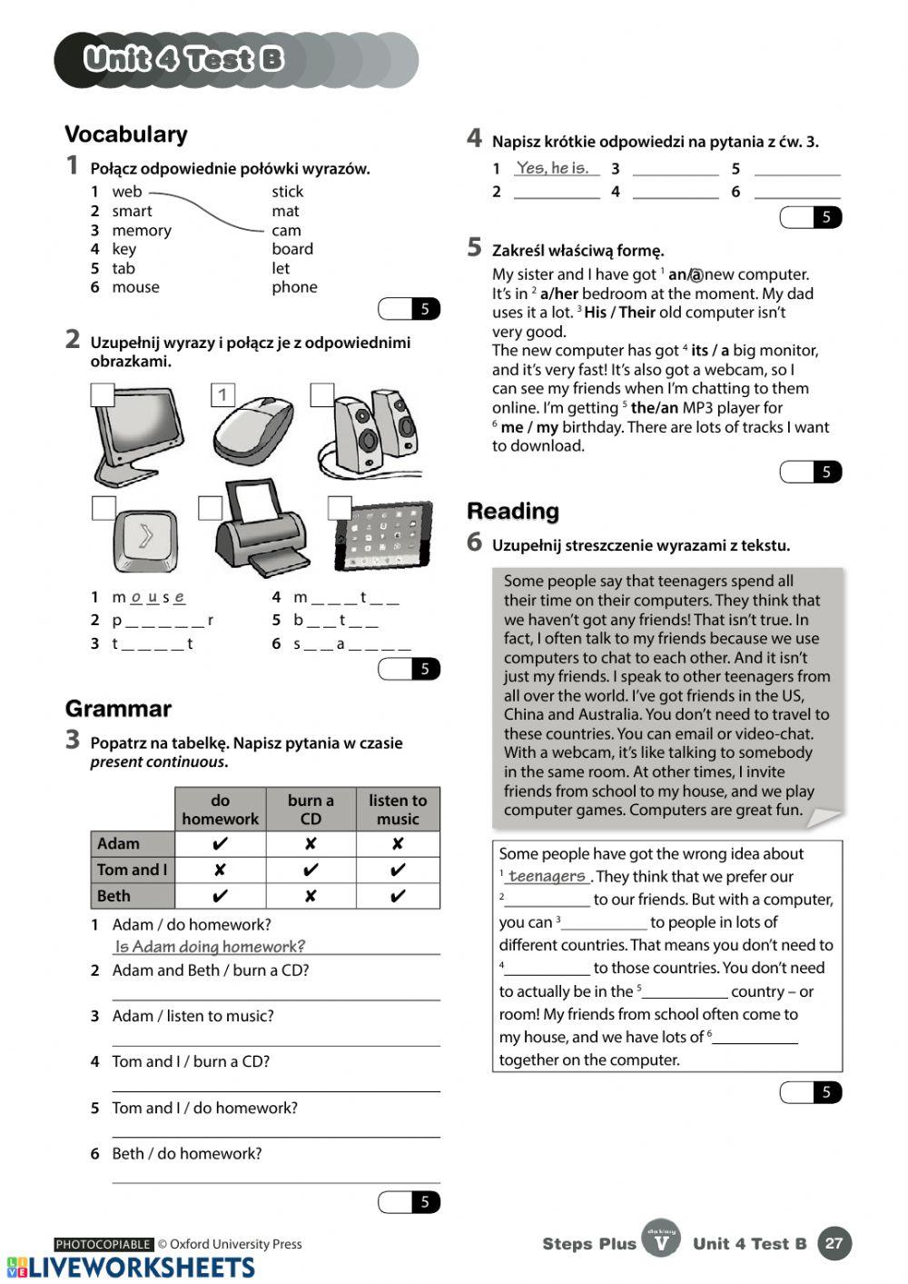 Testy Steps Plus Klasa 4 Steps Plus 5 Unit 4 Interactive Worksheet Live Worksh - vrogue.co