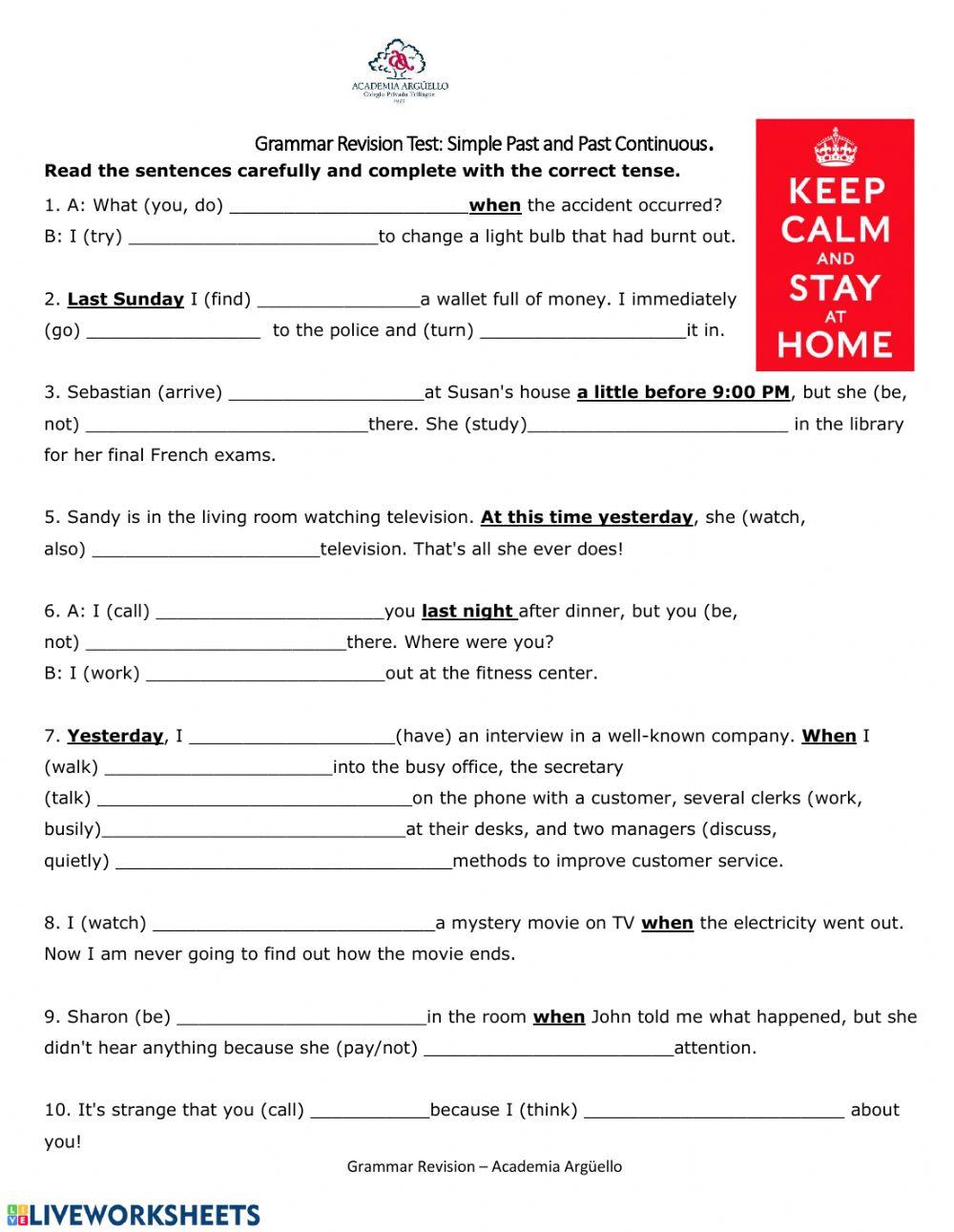 Simple Past and Past Continuous