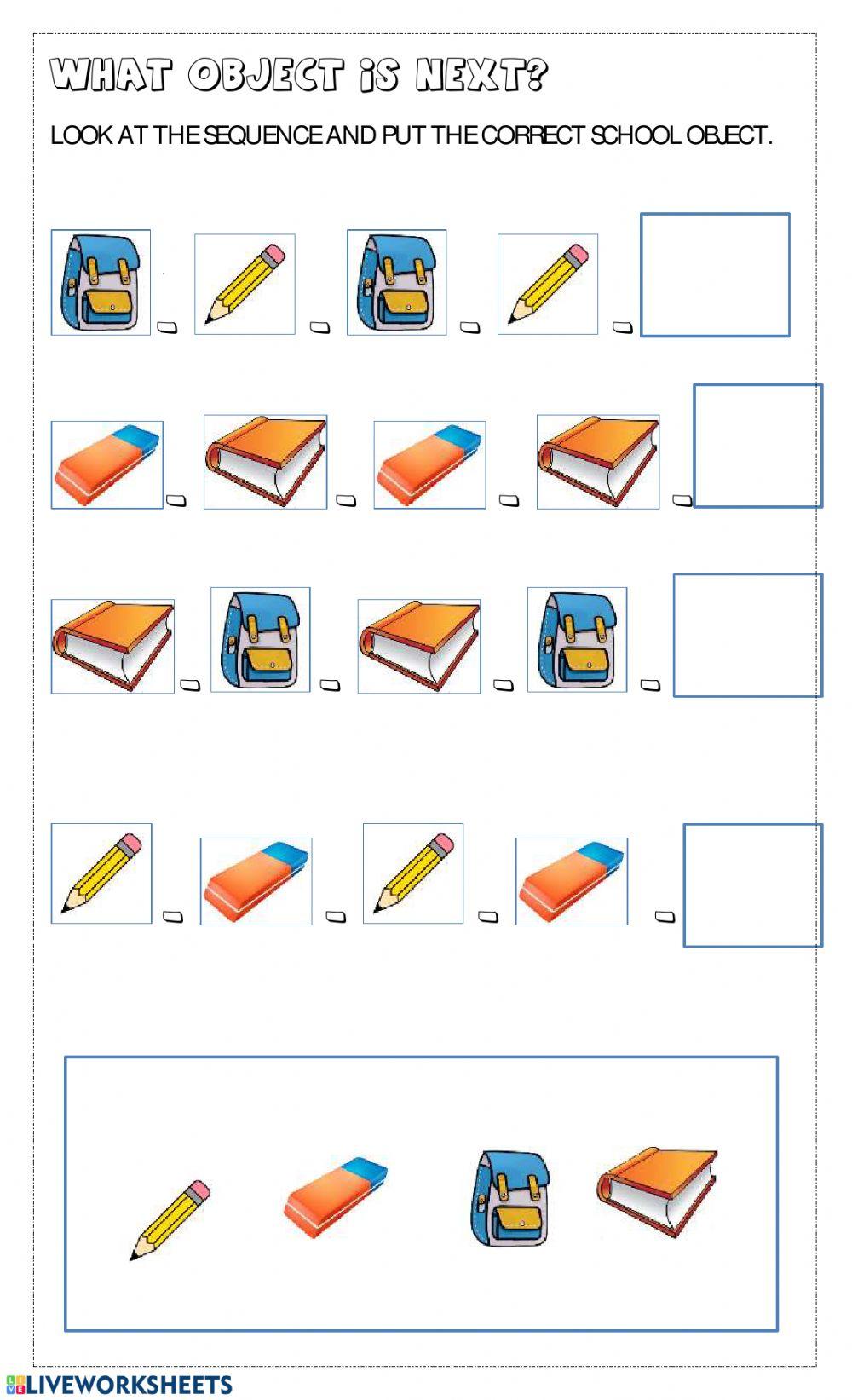 School Objects Sequence