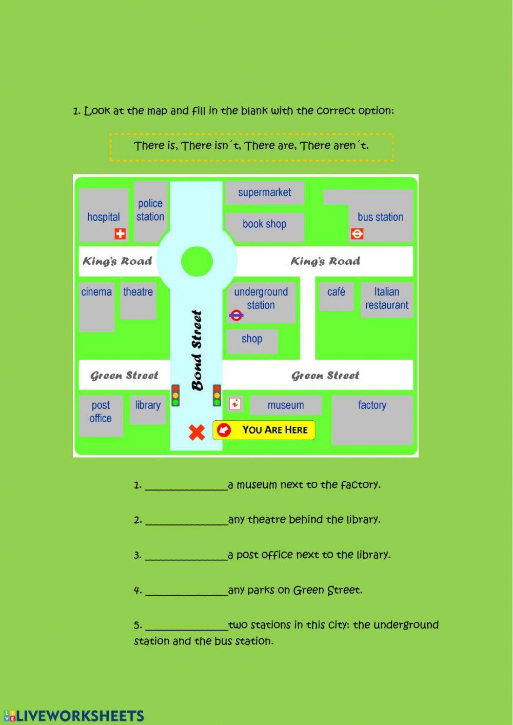 There is There are places of town