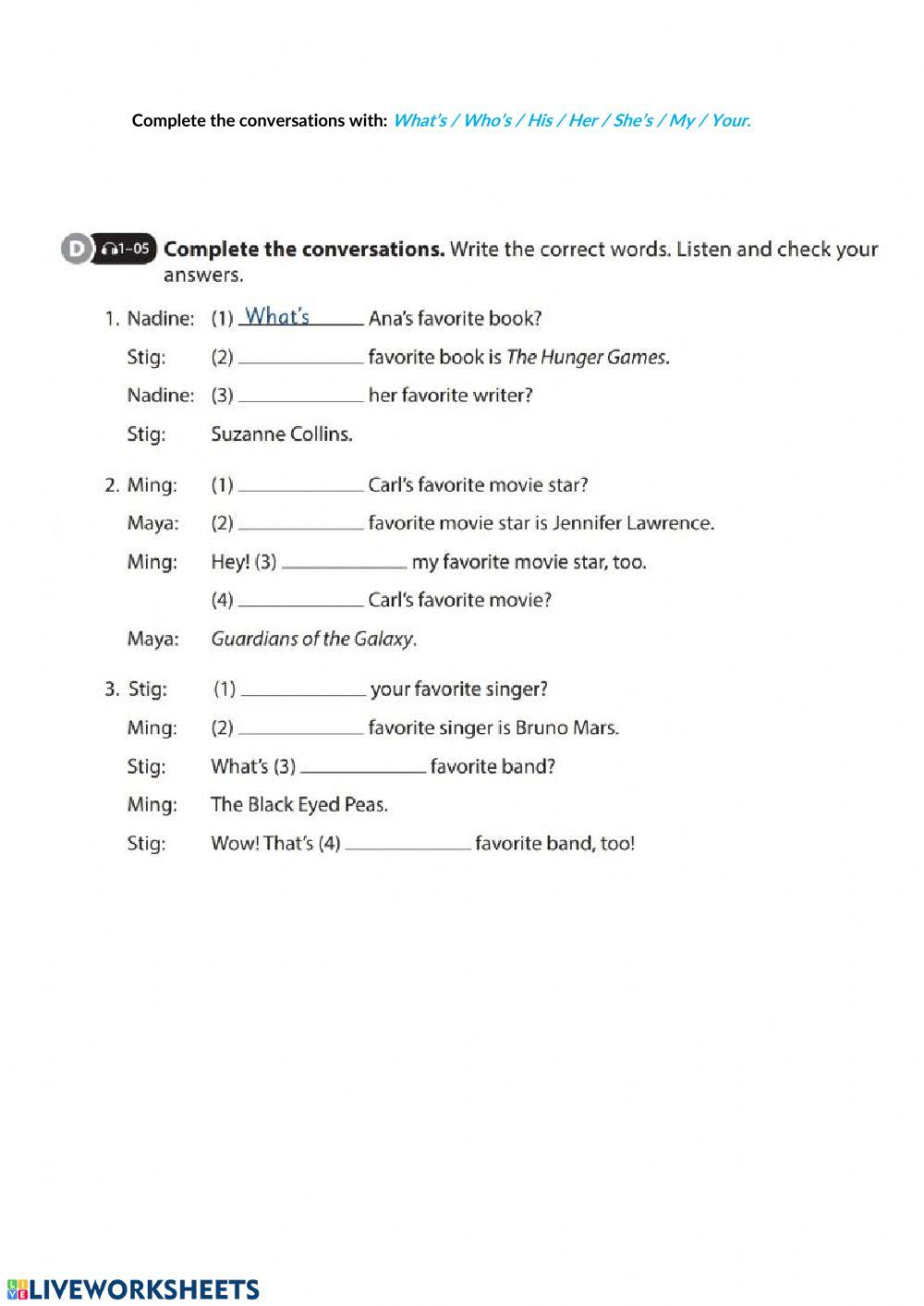 Possessive adjectives