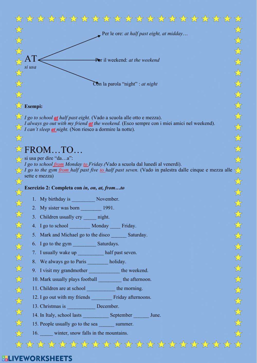 In on At (preposizioni temporali)