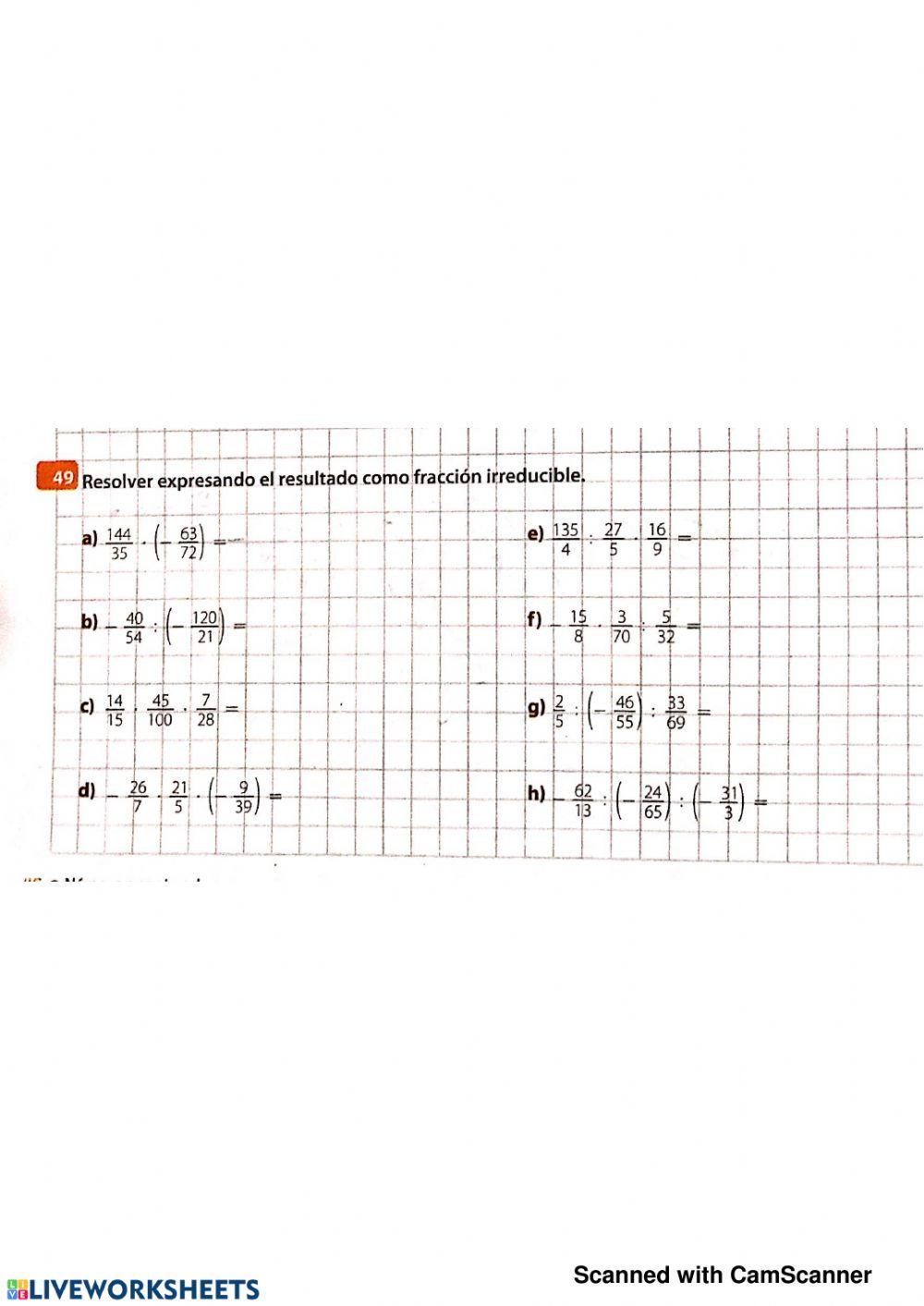 Racionales Multiplicacion y Division