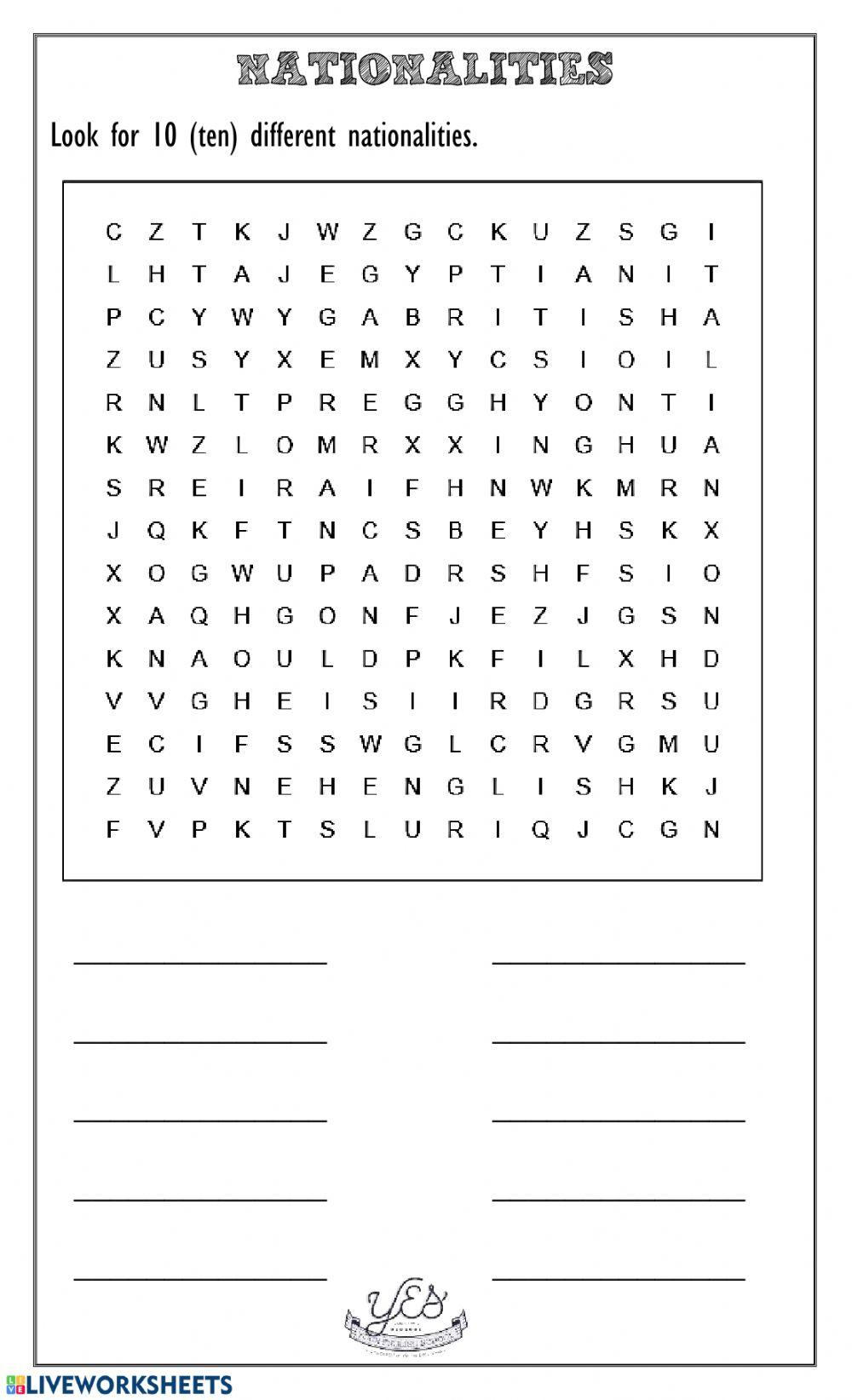 Adults wordsearch