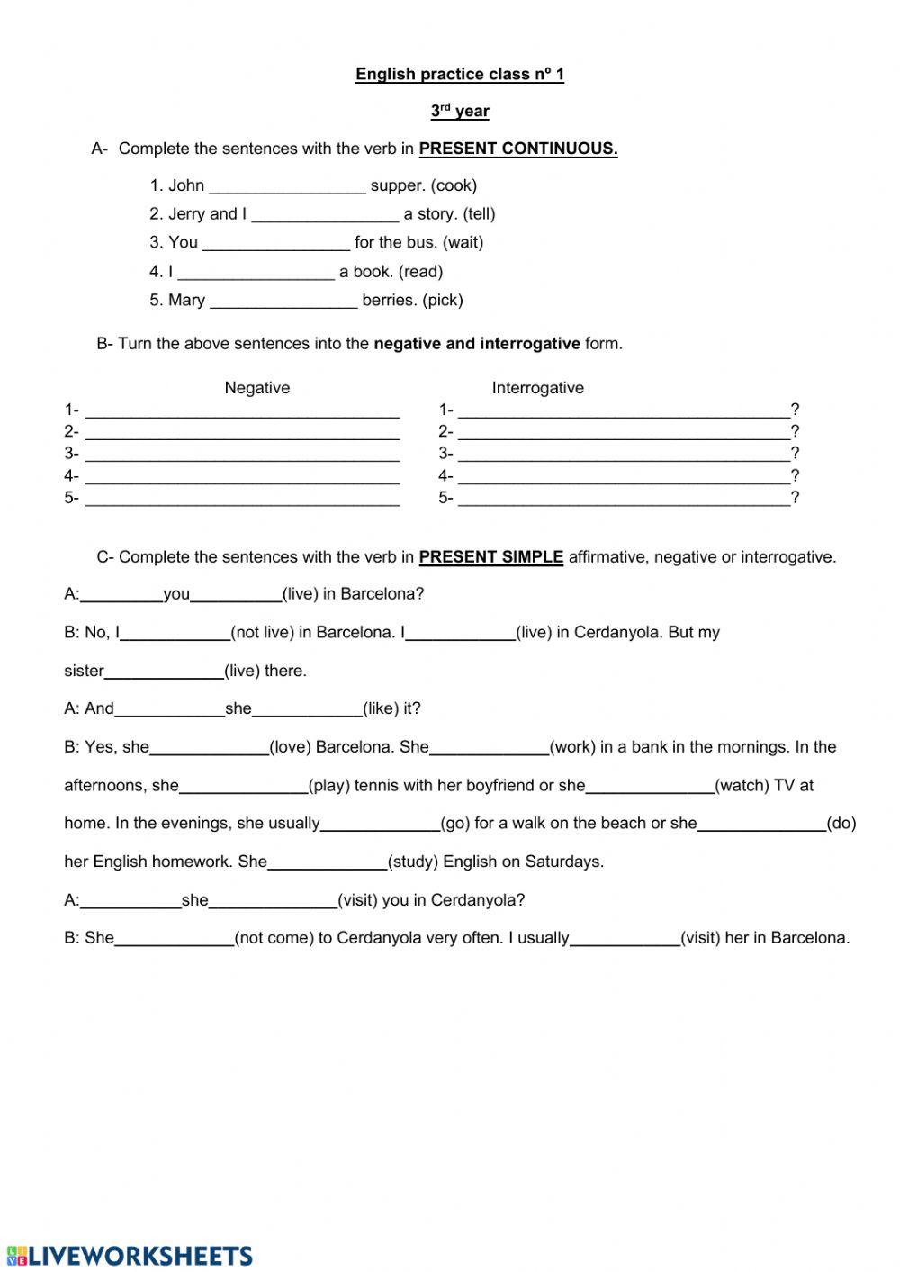 Presente Simple y Presente Continuo