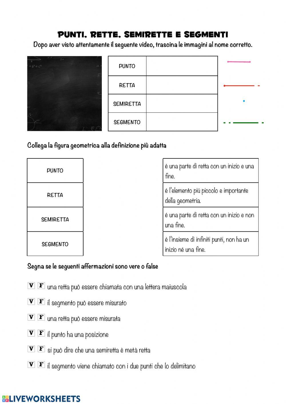 Punto, retta, semiretta e segmento