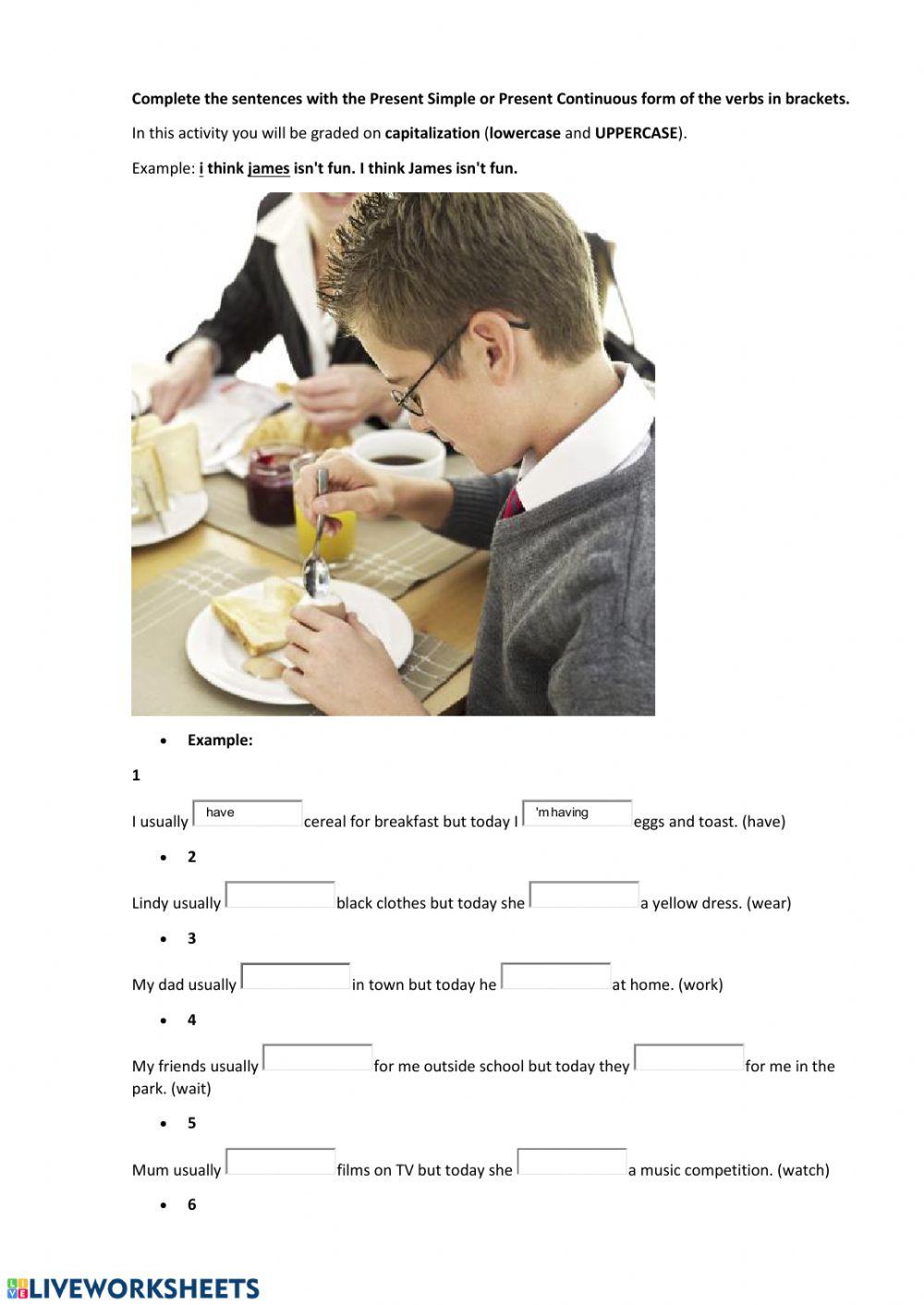 Present Continuous-Present Simple