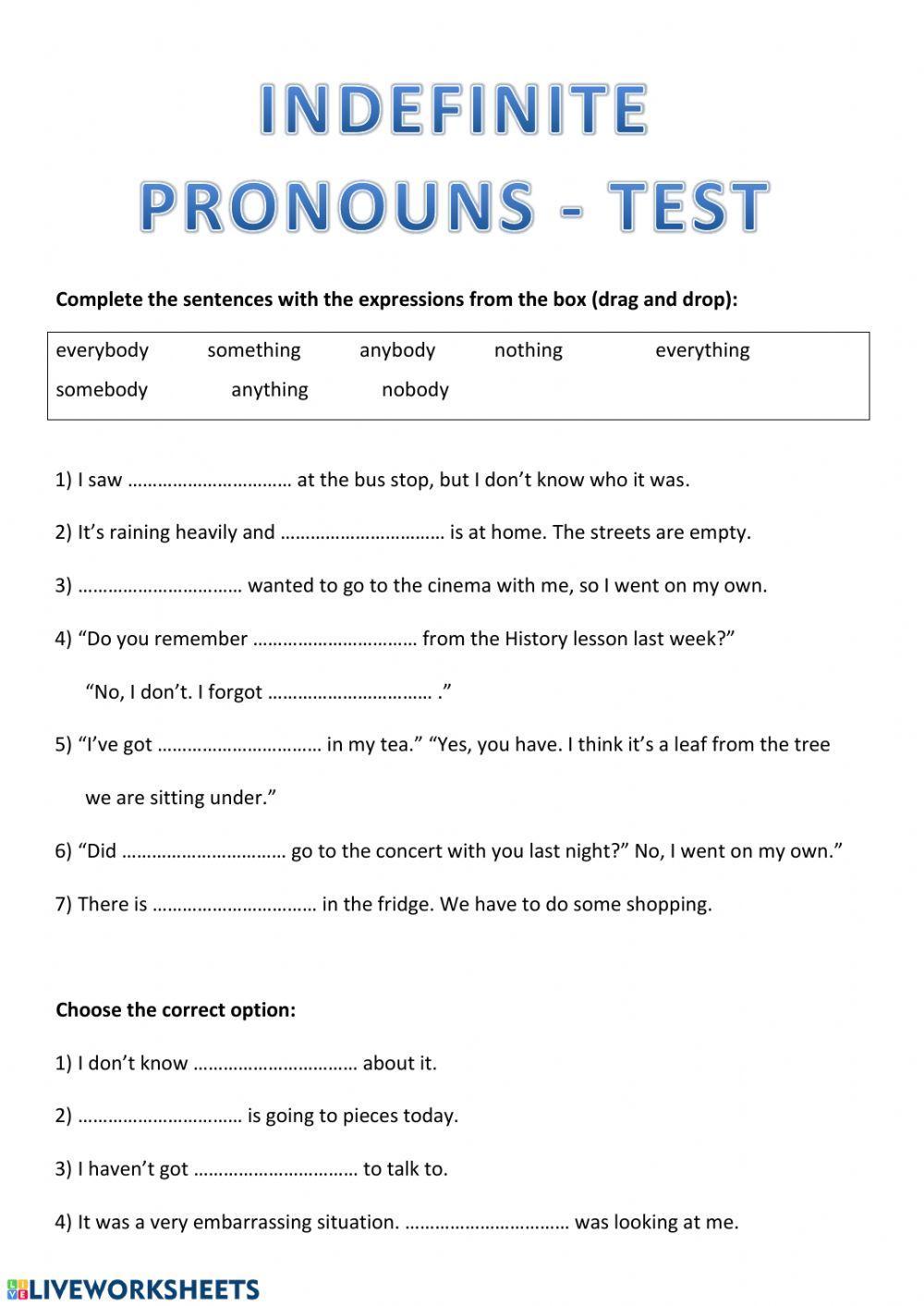 Indefinite pronouns