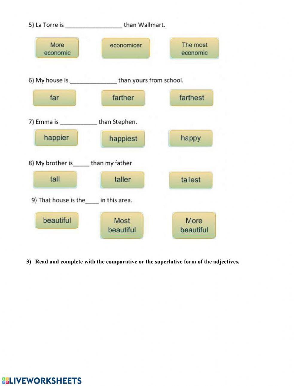 Comparatives and Superlatives