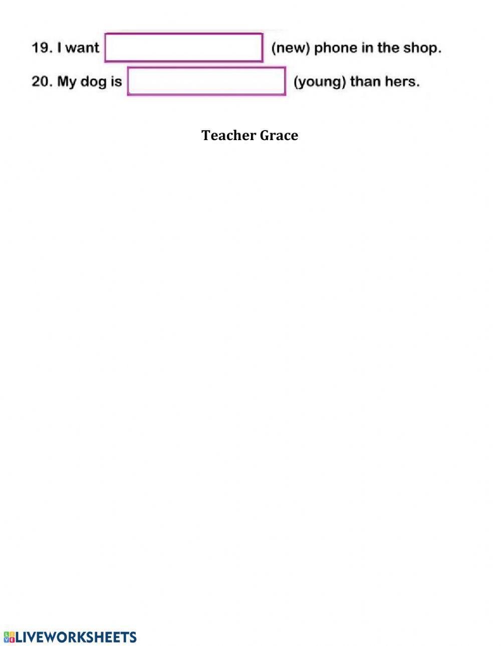 Comparatives and Superlatives