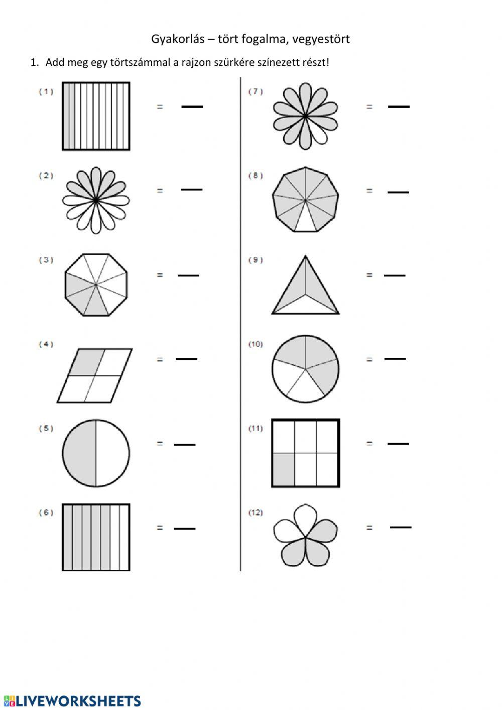 Tört fogalma, vegyestört