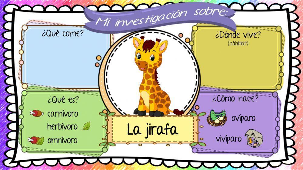 Investigación sobre la jirafa