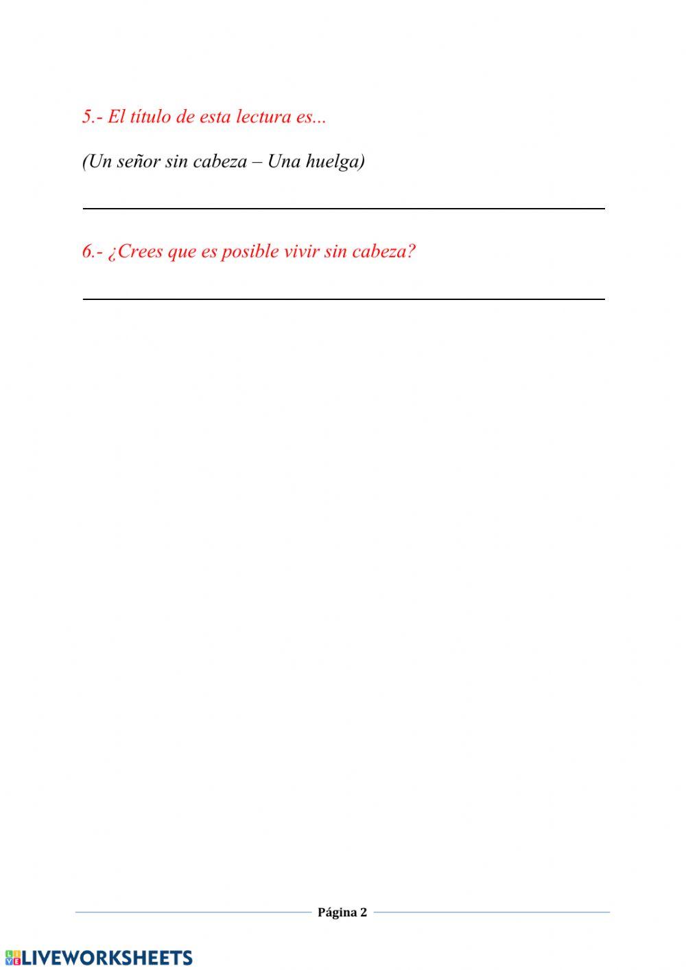 Comprensión escrita 2