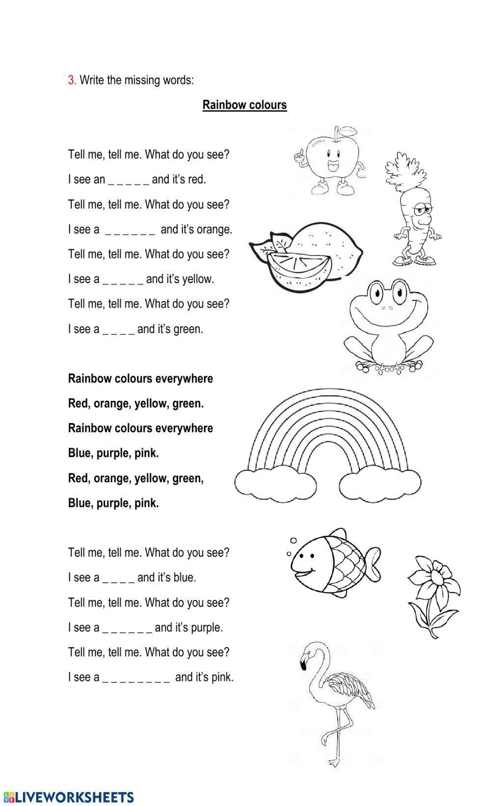 The Rainbow Colours Song and exercises