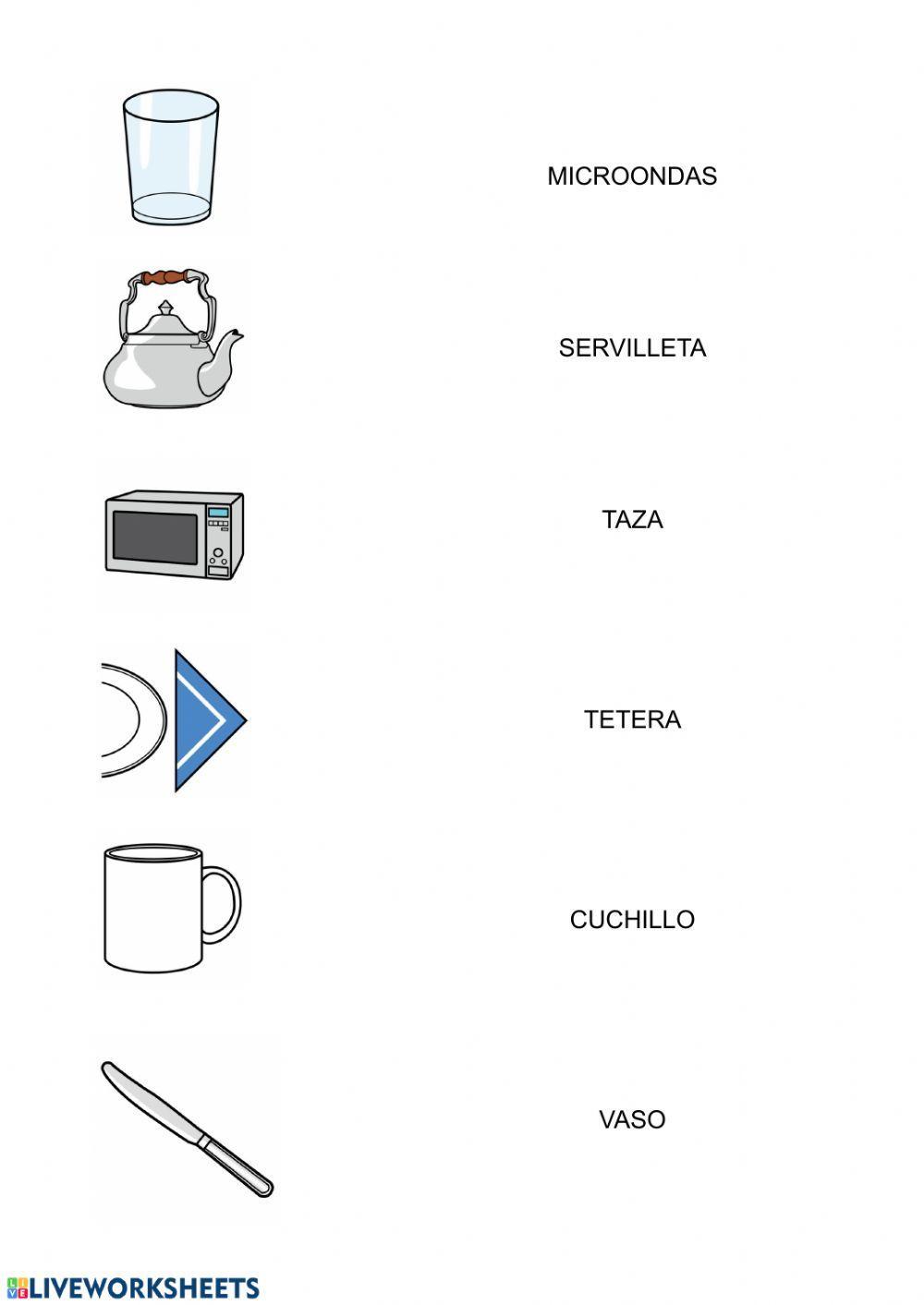 La cocina: unir objeto-palabra