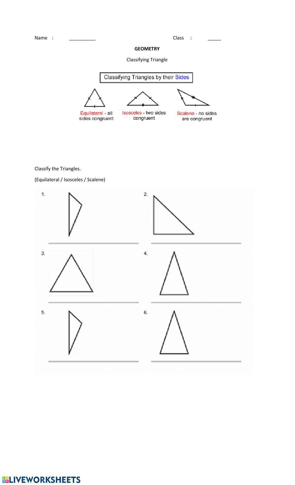 Classifying Triangles by Their Sides