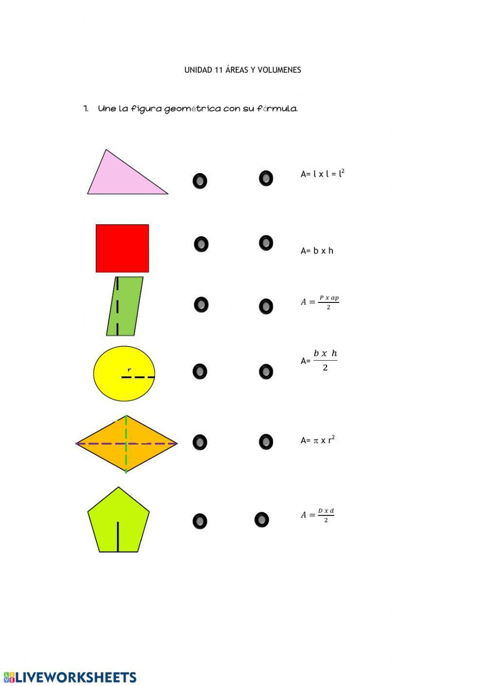 Polígonos regulares fórmulas