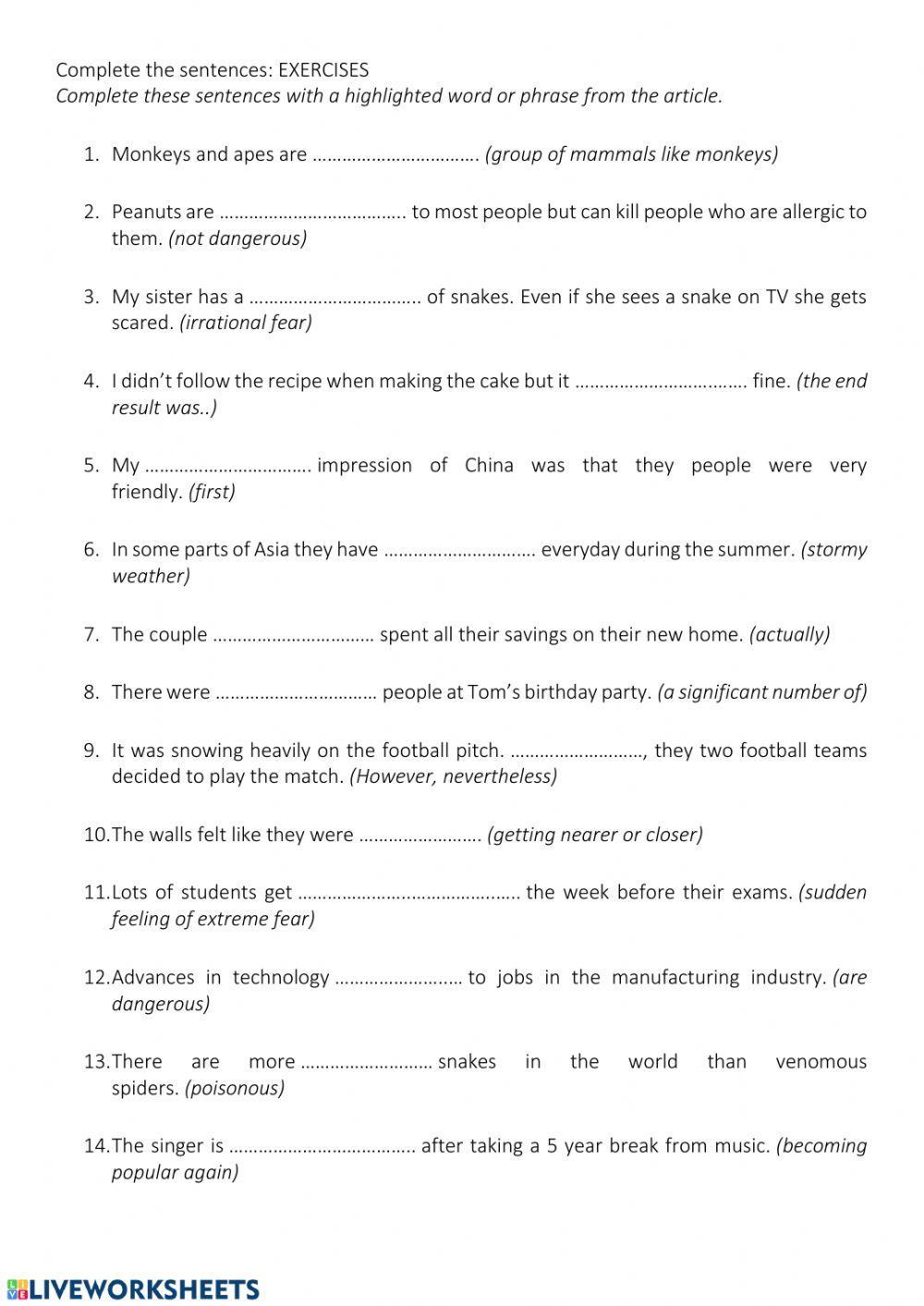 Reading comprehension 10th grade worksheet Live Worksheets