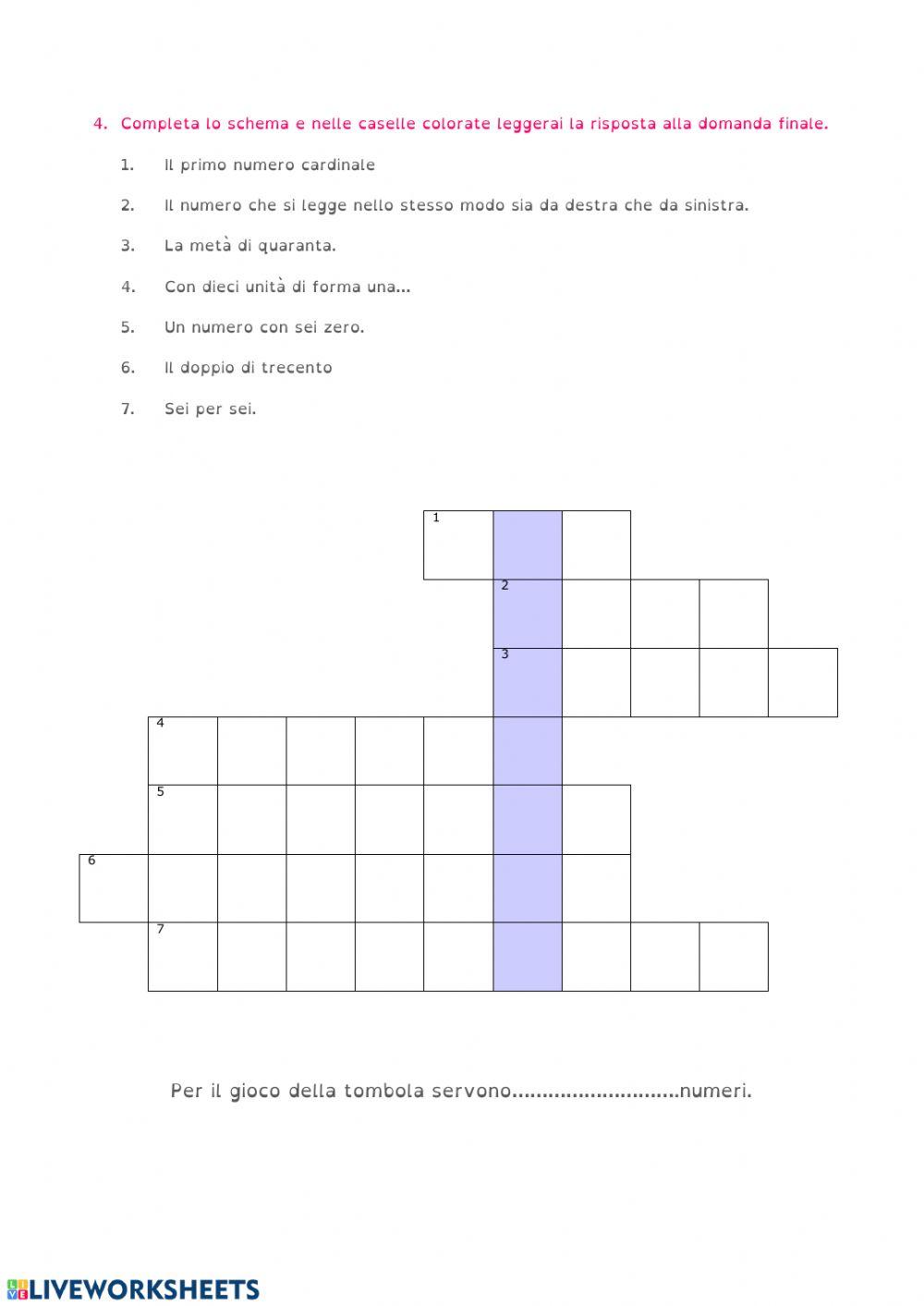 Aggettivi e pronomi numerali