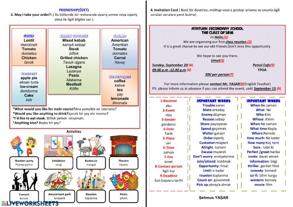 Unit 1 friendship summary