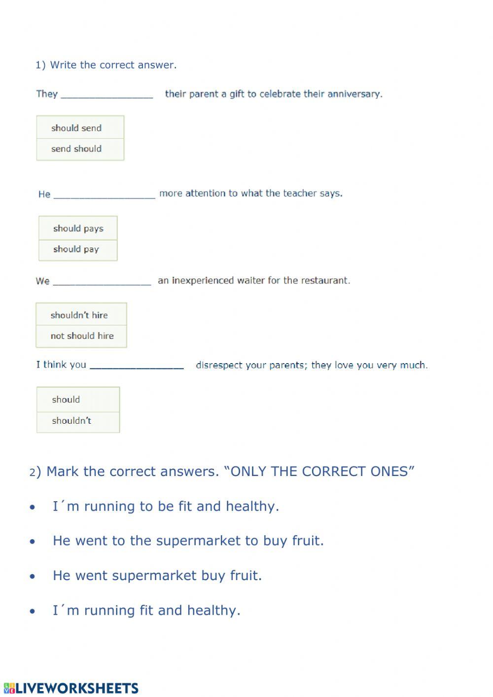 Control should and healthy