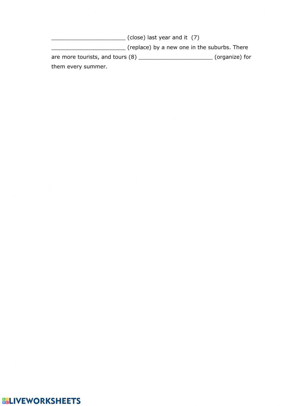 Grammar revision - tenses, passive voice, gerund, second conditional