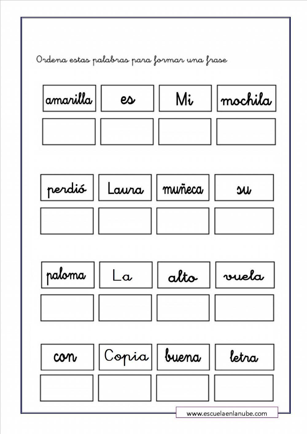 Estructuración de oraciones Estructuración de oraciones