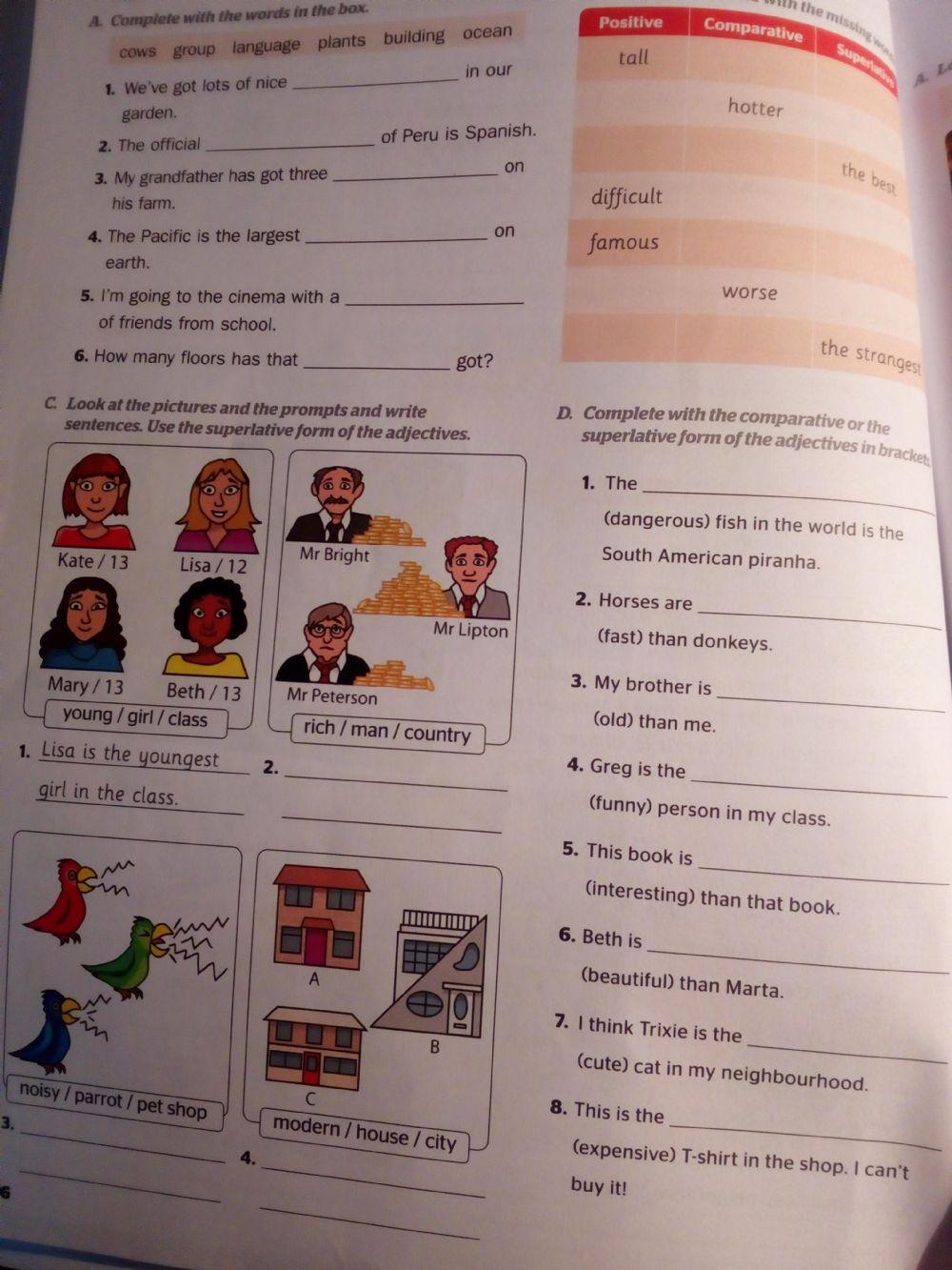 Comparatives and superlative