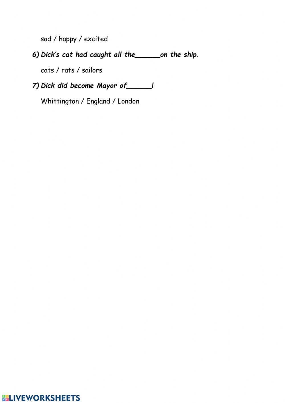 Liveworksheets-The story of Dick Whittington