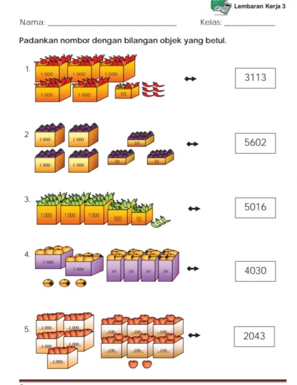 Padankan Gambar dan Angka