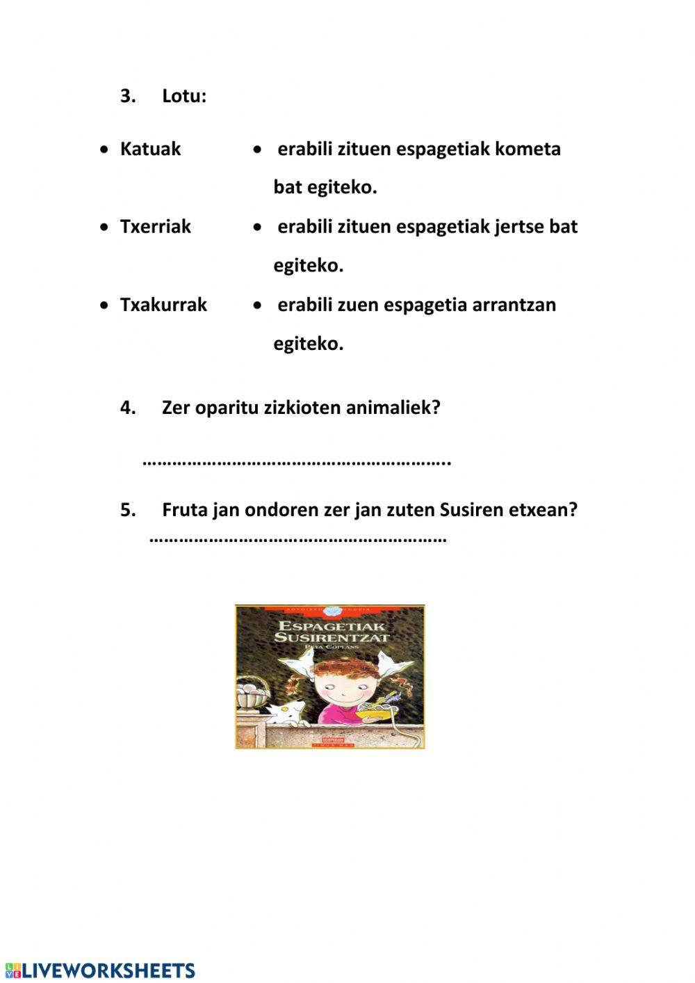 Espagetiak susirentzat