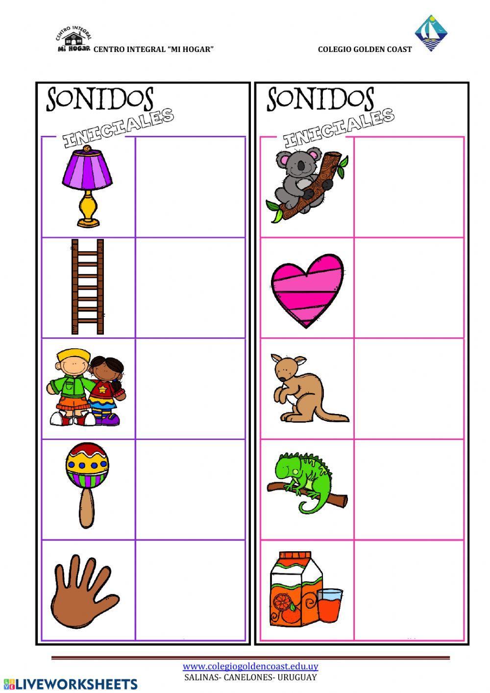 Escribe la letra inicial