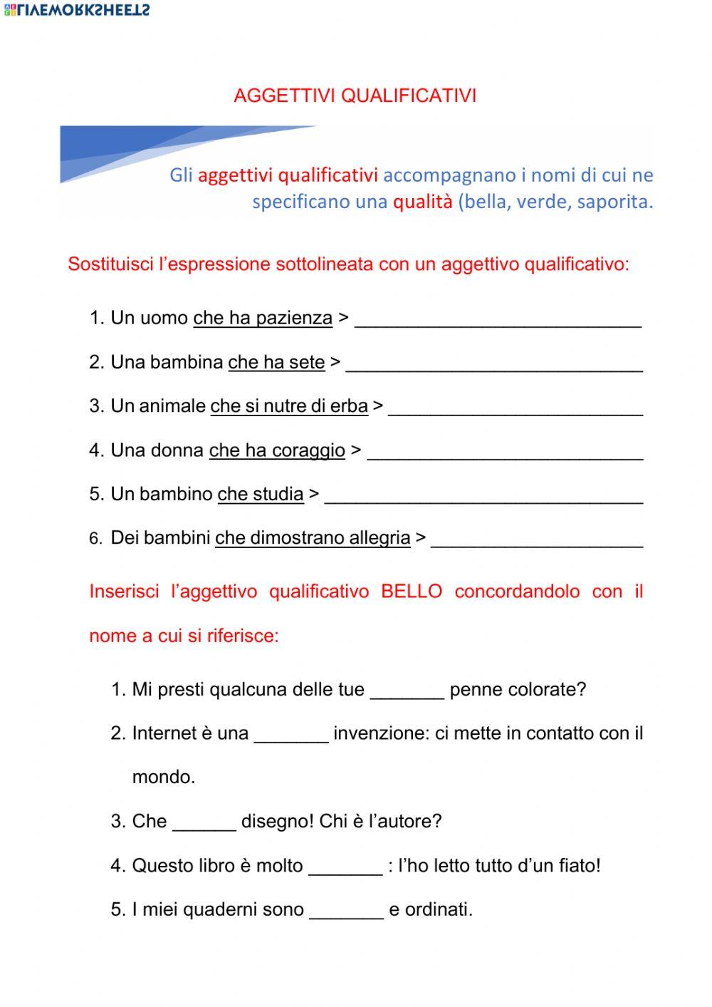L'aggettivo qualificativo