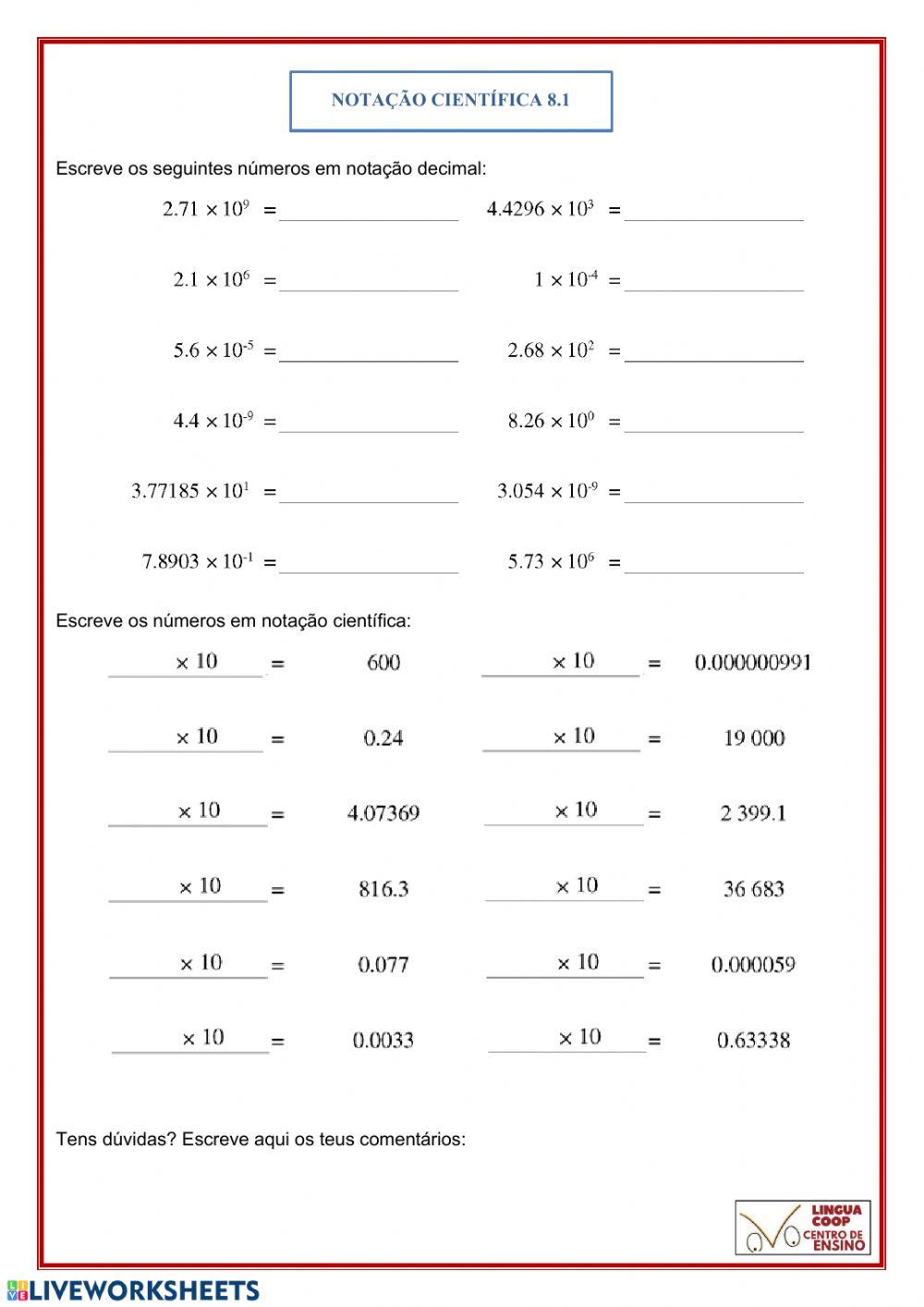 Notação Cientifica 8.1