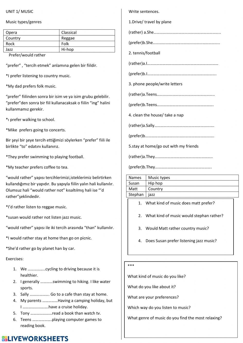 12th grade 1st unite worksheet