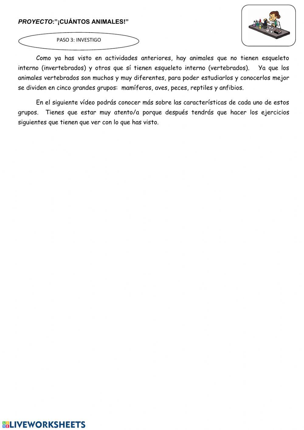 Animales vertebrados