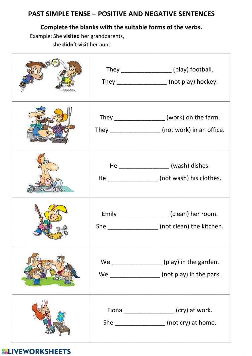 PAST simple - positive, negative - part 2 - regular verbs PAST simple - positive, negative - part 2 - regular verbs