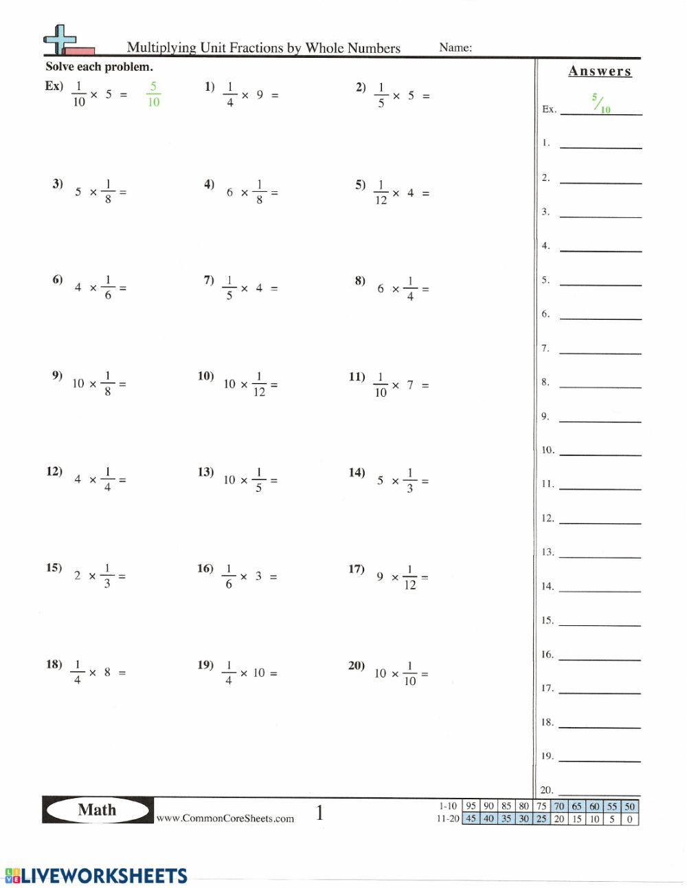 5427699 Multiplying unit fractions and whole numbers