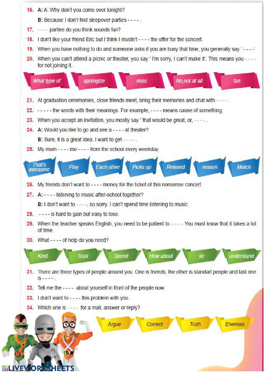 Friendship common words