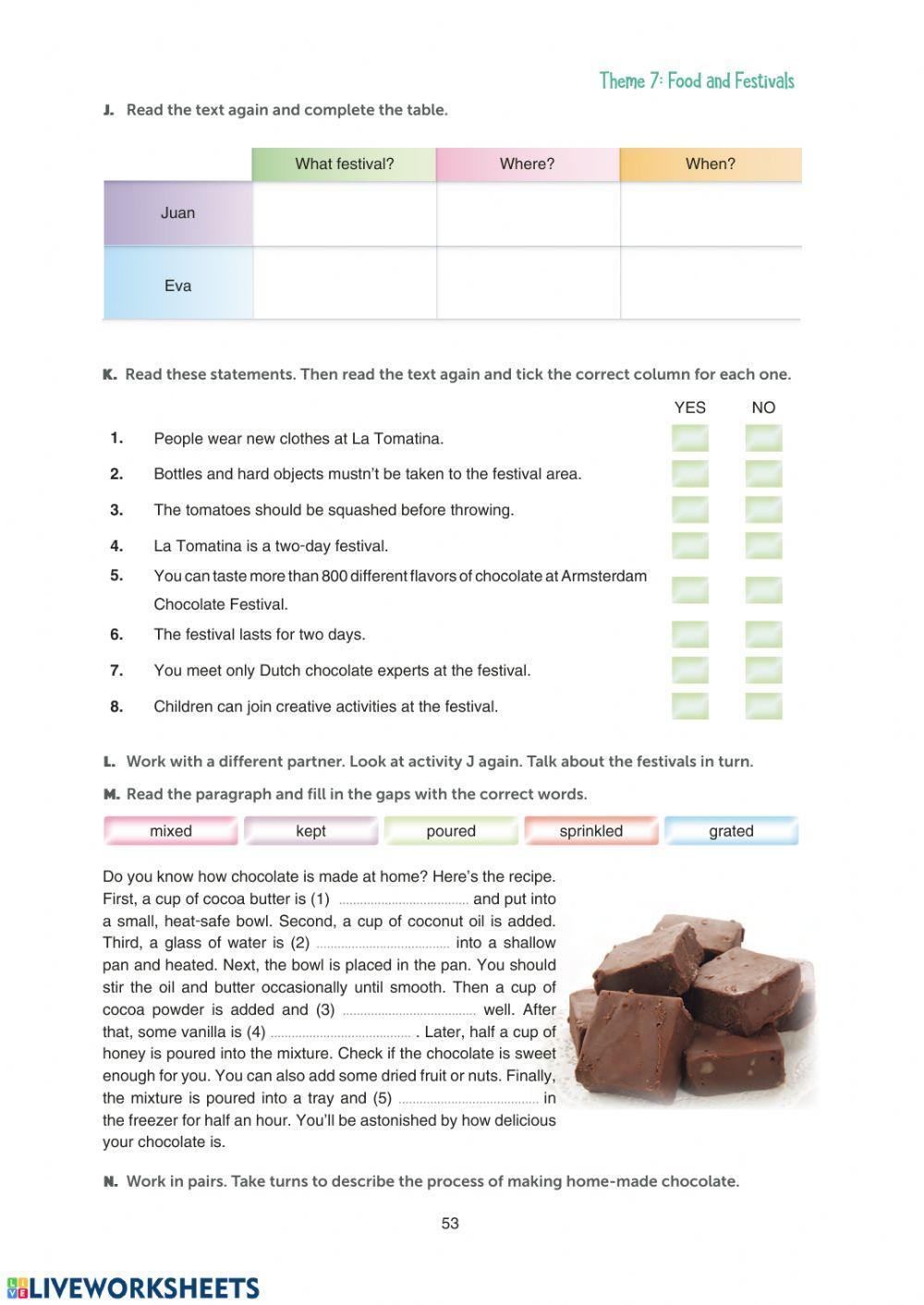 Grade 10 Theme 7:Food and Festivals
