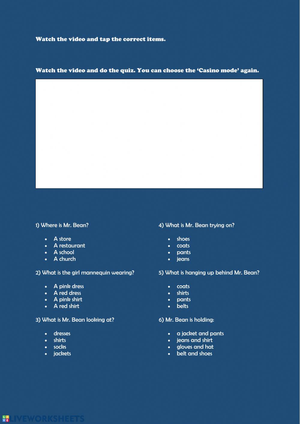 Video lesson - Clothes
