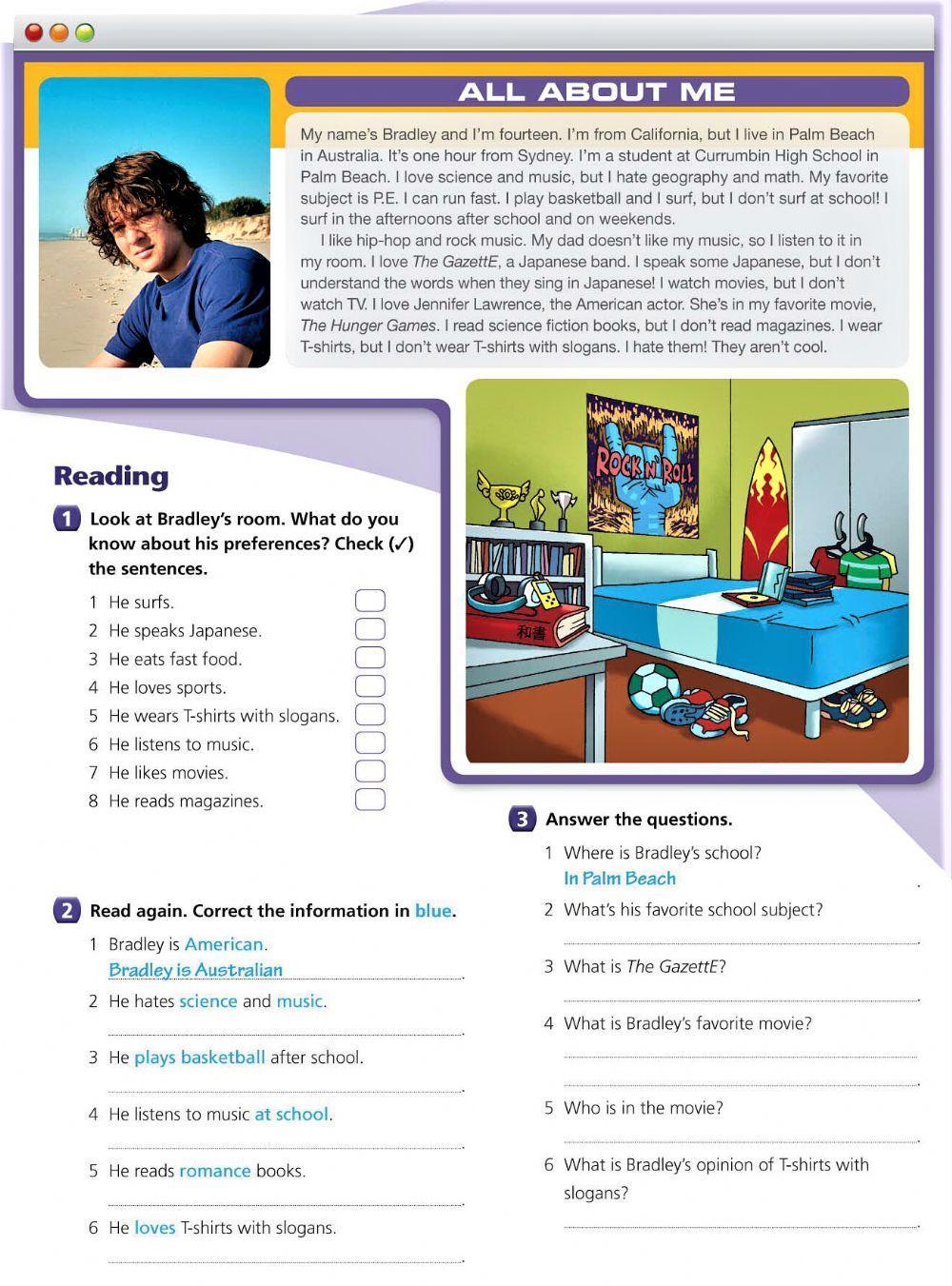 All About Me Reading