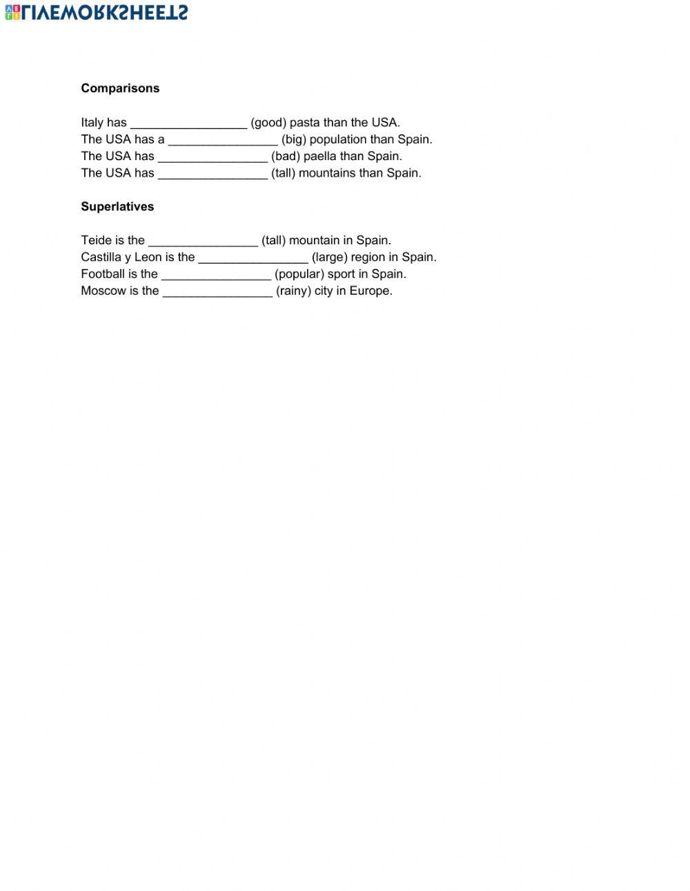 Comparisons and Superlatives