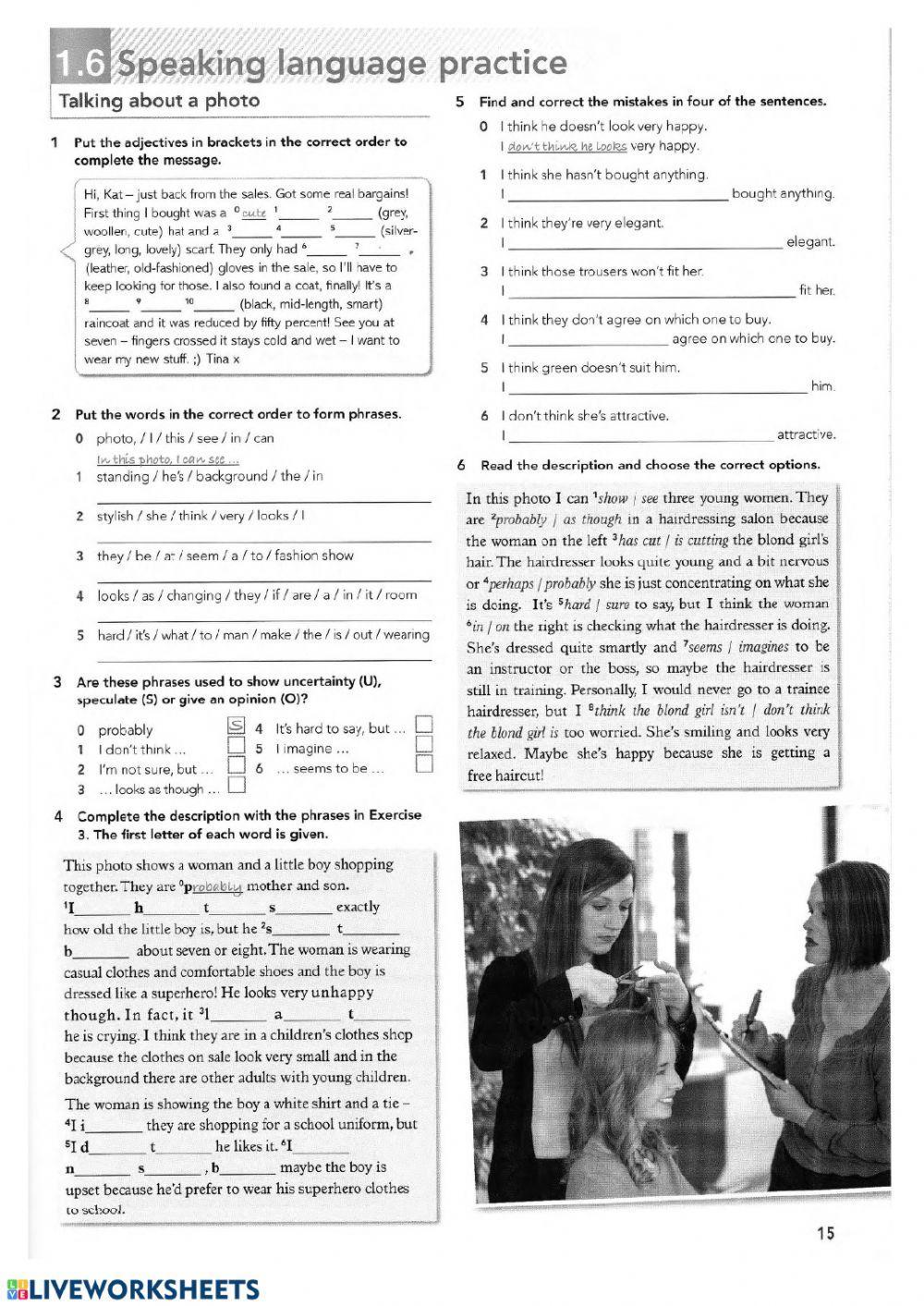 B1 Preliminary and B2 First Speaking part 2