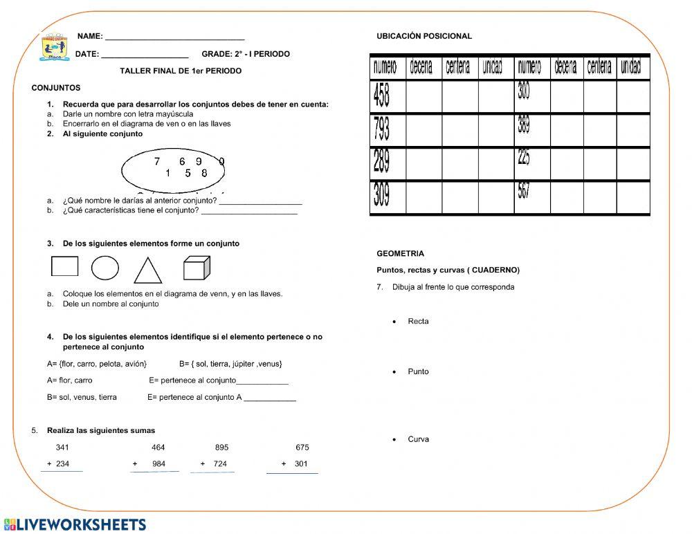 TALLER FINAL DE 1er PERIODO