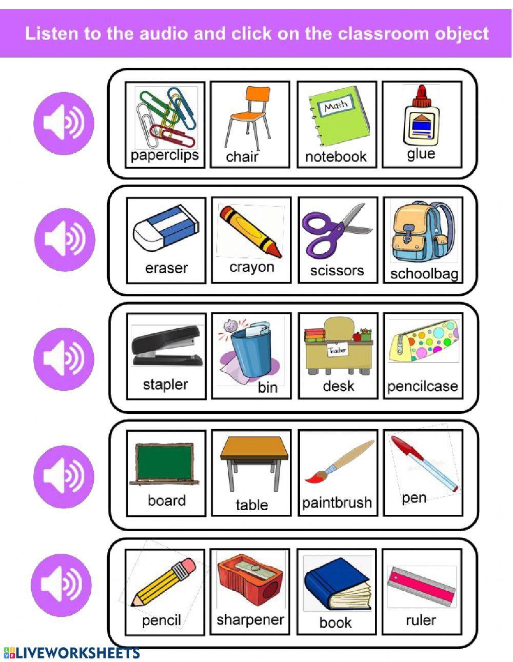 Classroom objects listen