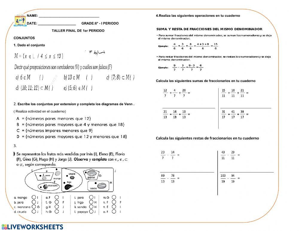 TALLER FINAL DE 1er PERIODO