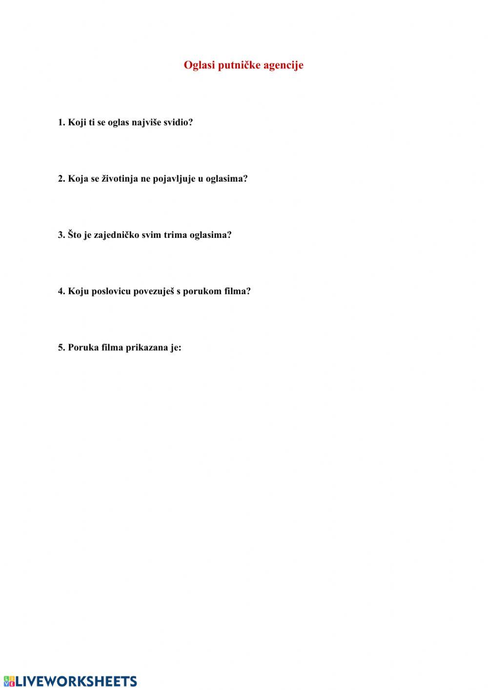 Oglasi putničke agencije