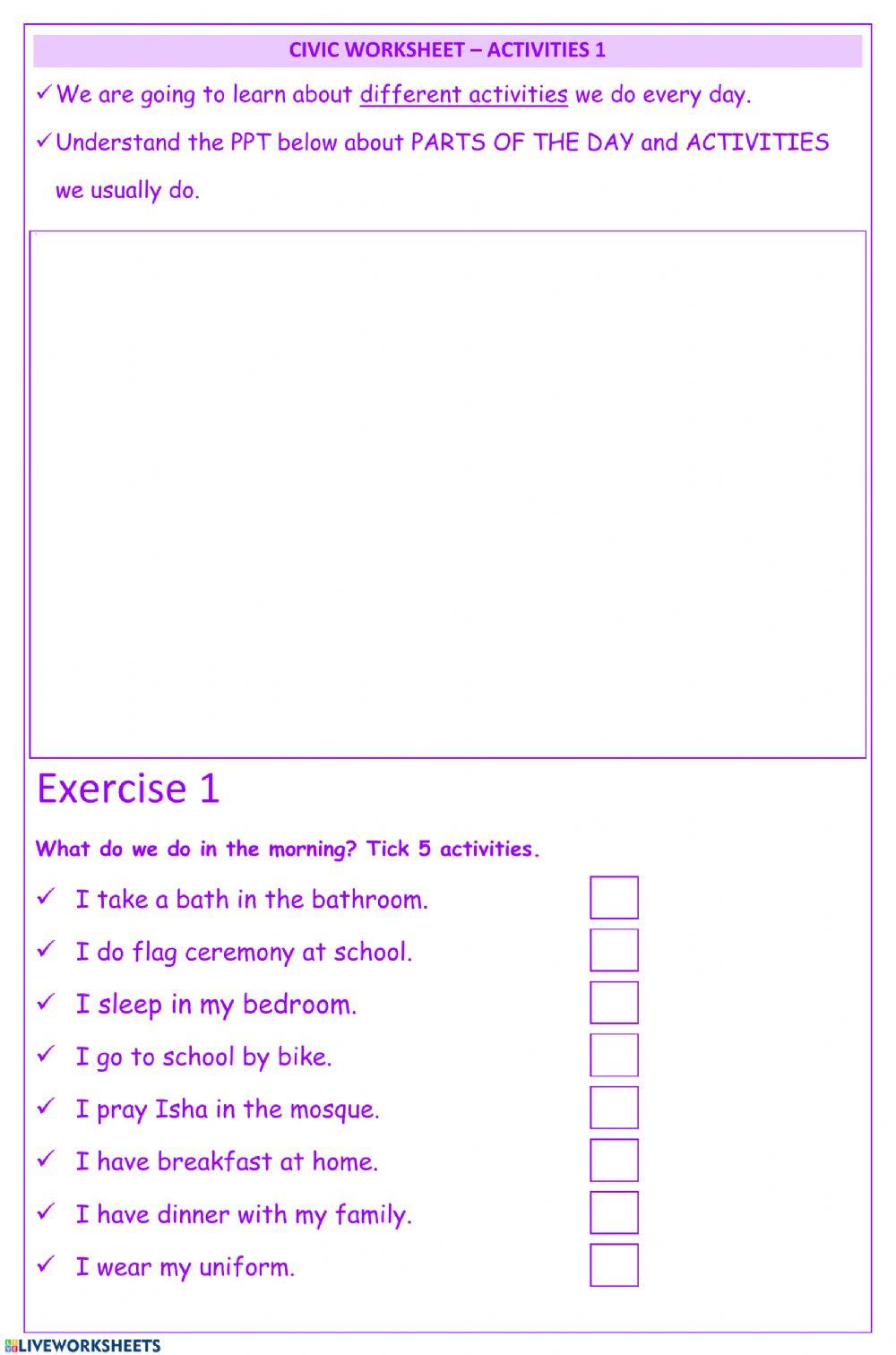 Civics activities worksheet live worksheets